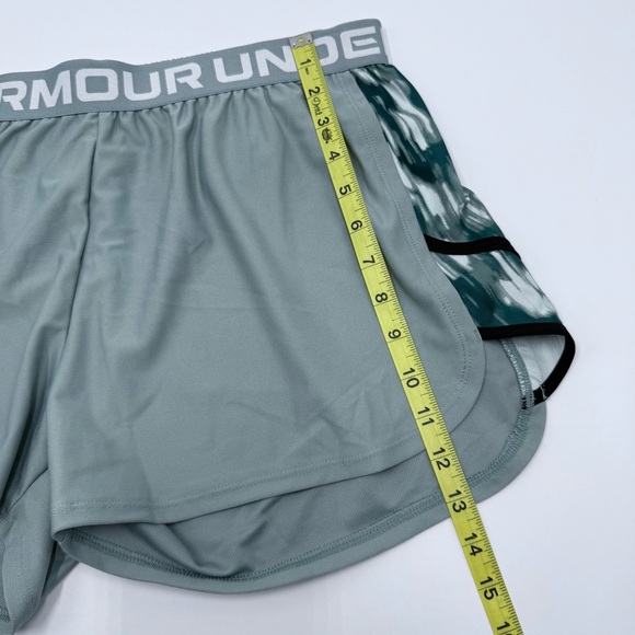 NWT Under Armour Women’s Play Up Inset Shorts Green Large Moisture-Wicking - Picture 11 of 11